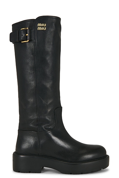 Miu Miu Lifestyle Boyfriend Boot in Nero
