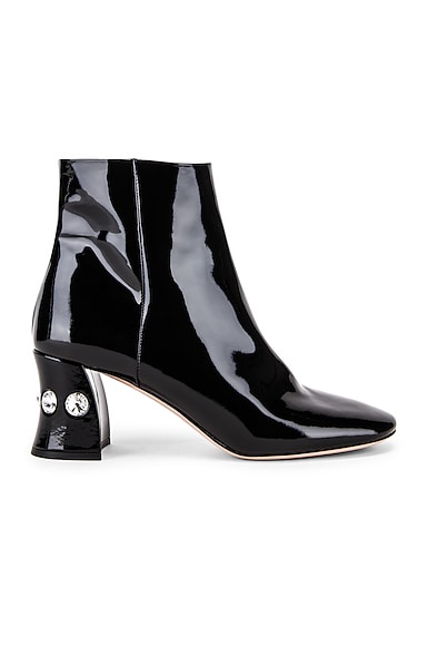 Miu Miu Jeweled Ankle Boots in Black | FWRD