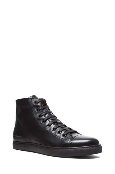 Marc Jacobs High Top Leather Sneakers in Black | FWRD