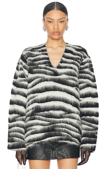 Marc Jacobs Brushed Zebra Sweater in Black & White