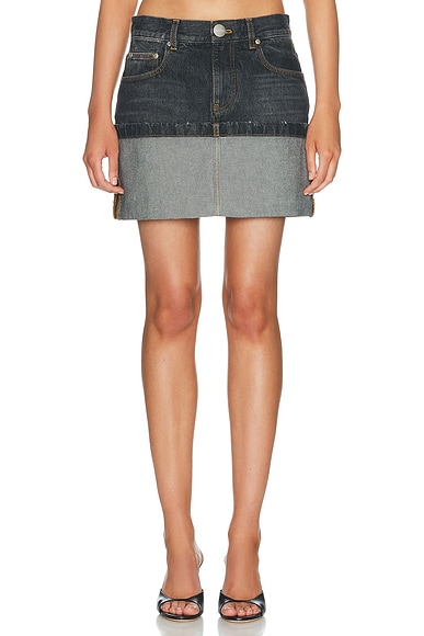 Marc Jacobs Cuffed Mini Skirt in Asphalt Wash