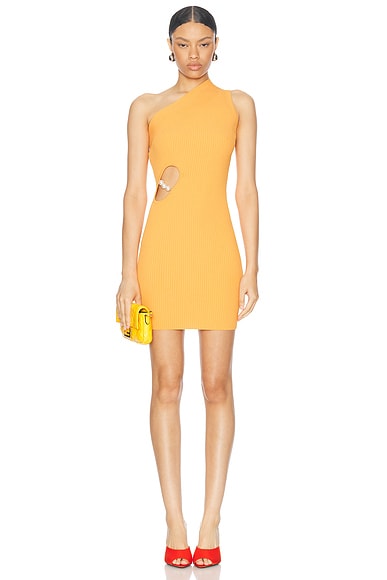 Moschino Jeans One Shoulder Mini Dress in Yellow