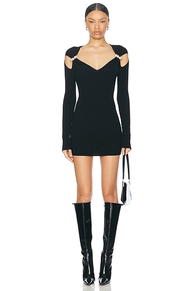 Moschino Jeans Long Sleeve Mini Dress in Black