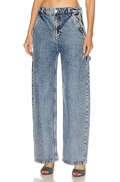 Moschino Jeans Wide Leg Jean in Fantasy Print Blue