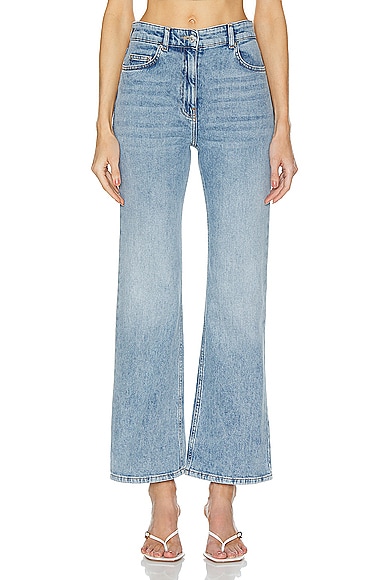 Moschino Jeans Boot Cut Pant in Fantasy Print Blue