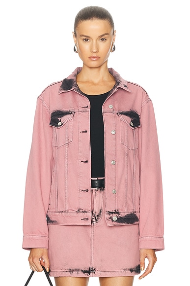 Raf Simons School Boy Denim Blazer in Light Pink | FWRD