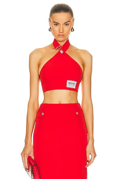 Moschino Jeans Cady Top in Red