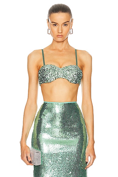 Moschino Jeans Bandeau Top in Green