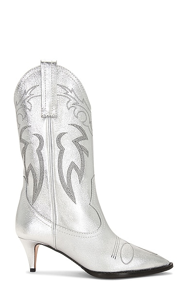 Moschino Jeans Ankle Boot in Fantasy Print Silver