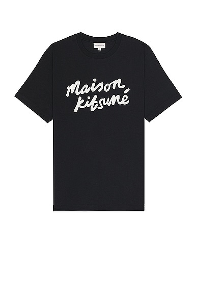 Maison Kitsune Handwriting Comfort T-shirt in Black