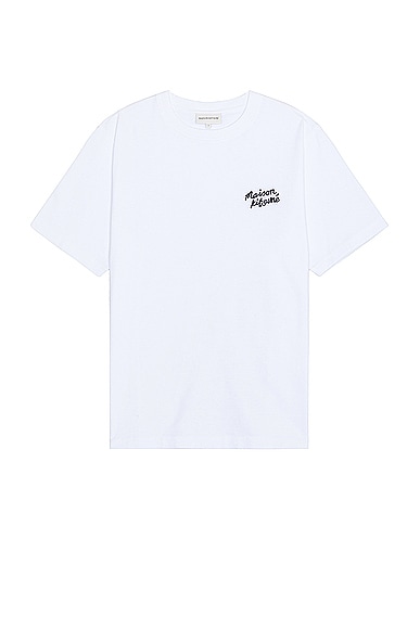 Maison Kitsune Handwriting Comfort T-shirt in White & Black