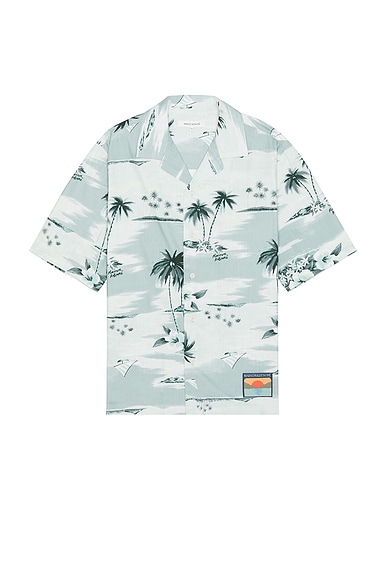 Maison Kitsune Resort Shirt in Seafoam Design