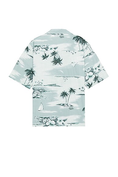 Shop Maison Kitsuné Resort Shirt In Seafoam Design
