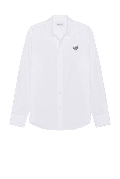 Maison Kitsune Bold Fox Head Casual Shirt in White