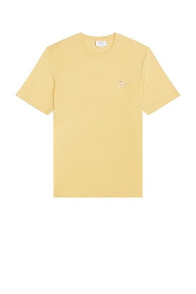 Maison Kitsune Chillax Fox Patch Regular T-Shirt in Goldie