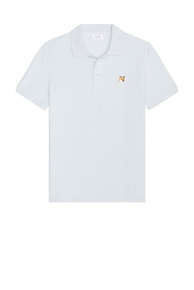 Maison Kitsune Fox Head Patch Regular Polo in Cirrus Blue