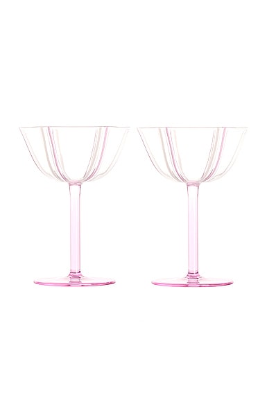 Maison Balzac Grand Soleil Coupes Set Of 2 in Pink
