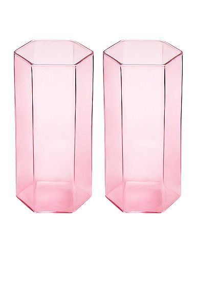 Shop Maison Balzac Coucou Tall Glass Set Of 2 In Pink