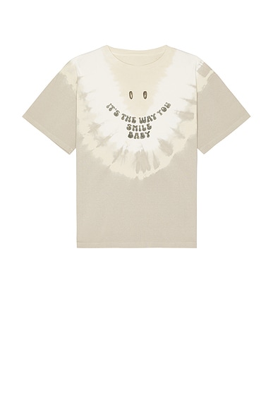 MM6 Maison Margiela Smile Tee in Beige, White, & Grey