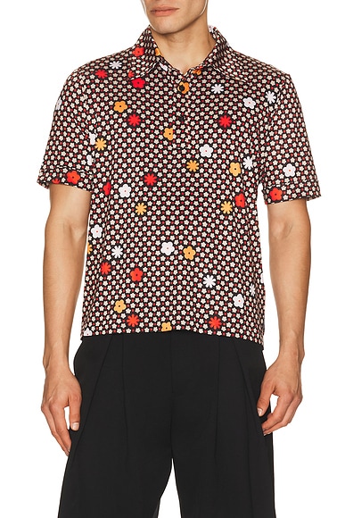 MM6 Maison Margiela Polo Shirt in Black & Red