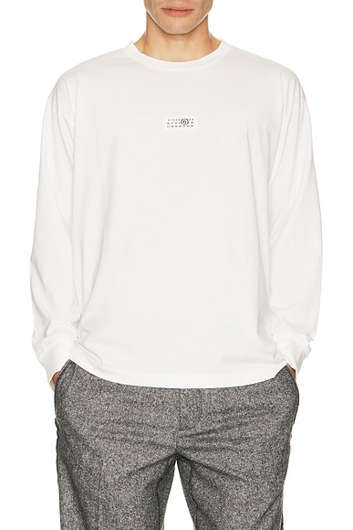 MM6 Maison Margiela Long Sleeved Top in White