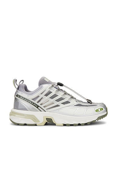 X Salomon Acs Pro Sneakers in Sharkskin, Silver, & Sharp Green