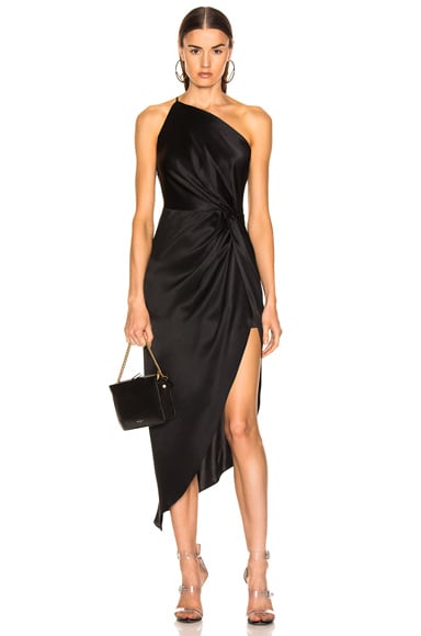 Michelle Mason for FWRD Twist Knot Midi Dress in Black | FWRD