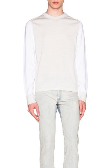 Stampd Distressed Panel Denim in Cream | FWRD