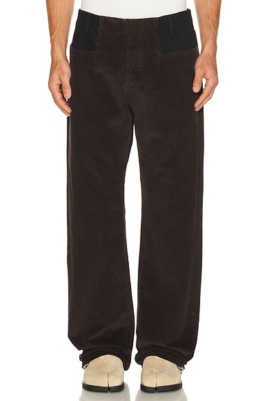 Maison Margiela Waistless Trousers in Dark Brown