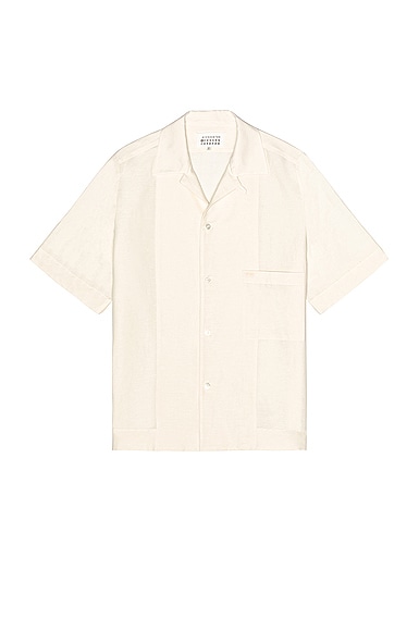 Maison Margiela Short Sleeve Shirt in Ivory | FWRD
 