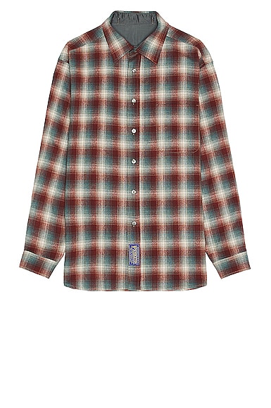 Maison Margiela X Pendleton Checked Wool Shirt In Rust