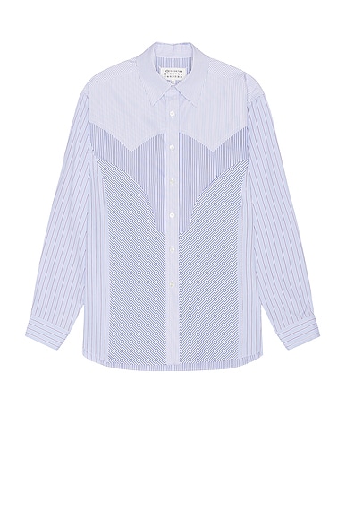 Maison Margiela Long-Sleeved Shirt in Blue