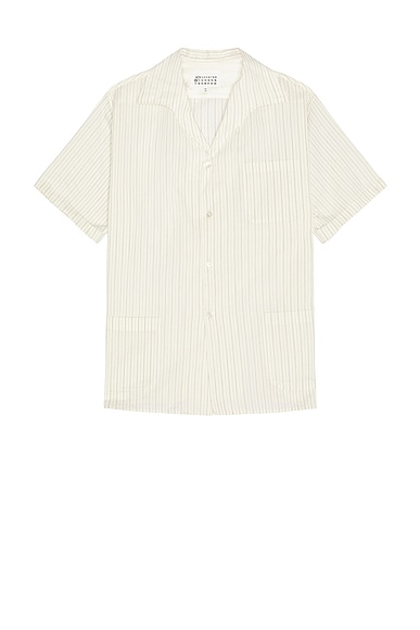 Maison Margiela Short-Sleeved Shirt in Ecru