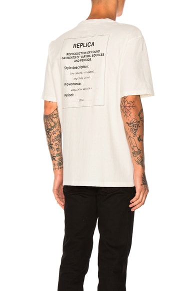 Maison Margiela Jersey Tag Tee in Off White | FWRD