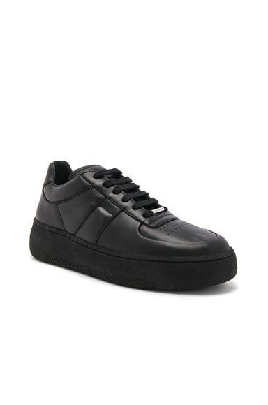 Maison Margiela Leather Hi Top Sneaker in Black | FWRD