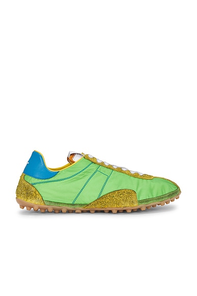 Maison Margiela Sprinters Low Top Sneakers in Kiwi, Lagoon, & Medium Green