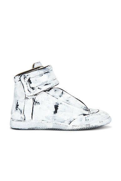 Maison Margiela Future High-top Sneaker in Black & Mat Bianchetto