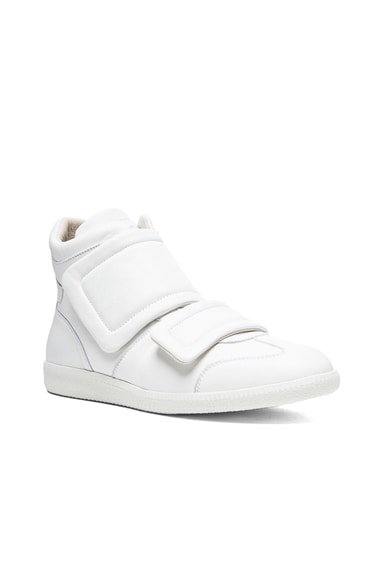 Maison Margiela Clinic Leather High Tops in Off White | FWRD