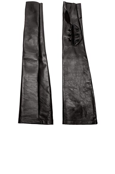 MARGIELA white label finger-less sexy leather gloves
