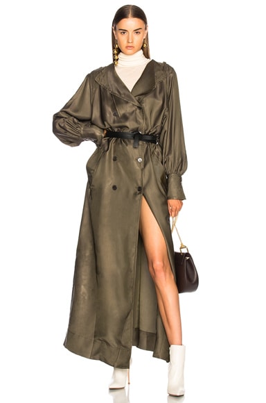 Twill Maxi Wrap Dress