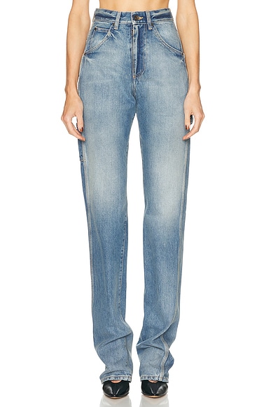 Maison Margiela High Waist Straight Leg in Light Blue Indigo