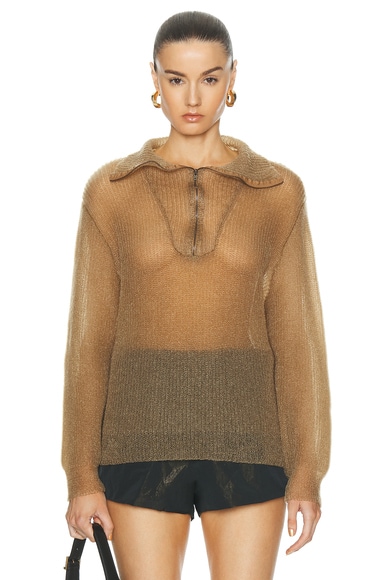 Shop Maison Margiela Crewneck Sweater In Light Brown