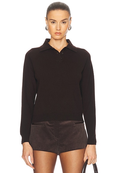 Maison Margiela Polo Sweater in Dark Brown