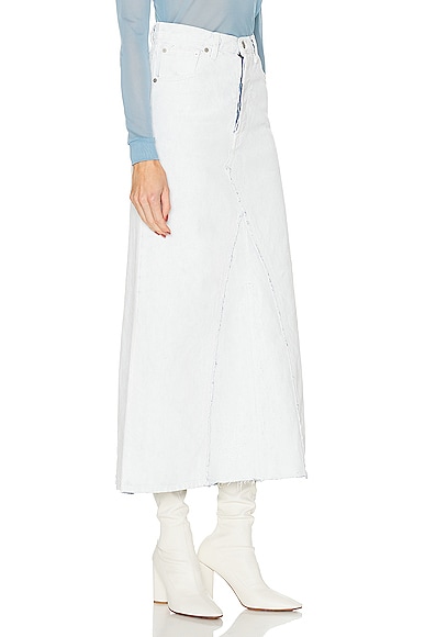Shop Maison Margiela Origin Denim Skirt In White Paint