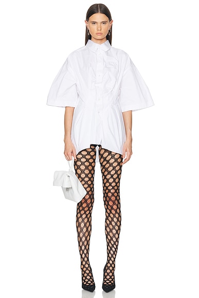 Maison Margiela Short Sleeve Button Up Top in White