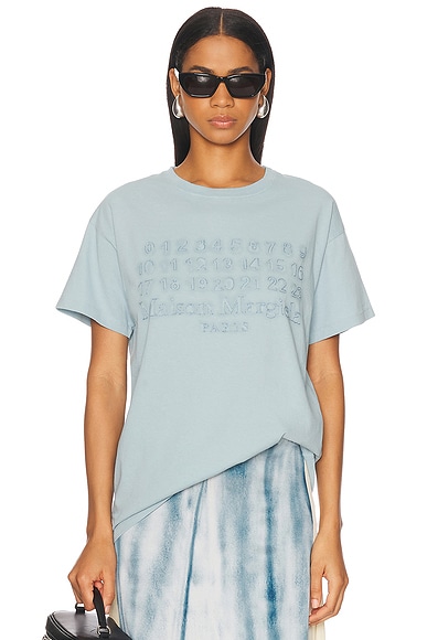 Maison Margiela Short Sleeve T-Shirt in Baby Blue