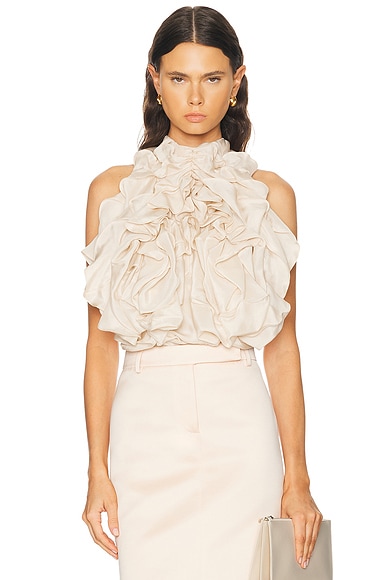 Ruffle Sleeveless Blouse