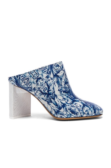 Printed Leather Mules