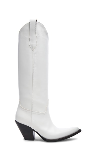 Maison Margiela Leather High Mexas Boots in White | FWRD