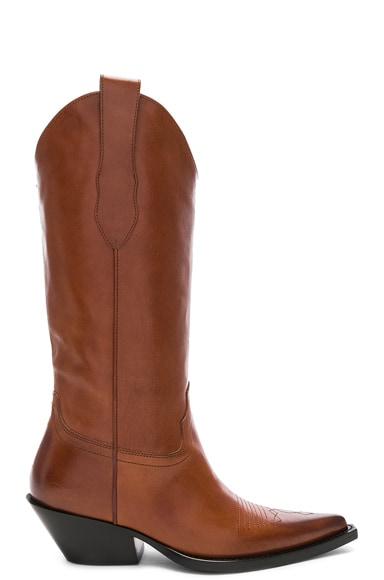 Mid Leather Western Boots